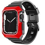 For Apple Watch 3 38mm PC Rugged Case Integrated TPU Watch Band(Red)