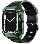 For Apple Watch 3 42mm PC Rugged Case Integrated TPU Watch Band(Green)