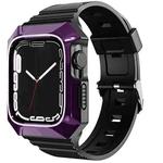 For Apple Watch Ultra 2 49mm PC Rugged Case Integrated TPU Watch Band(Purple)