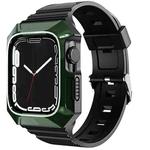 For Apple Watch 9 41mm PC Rugged Case Integrated TPU Watch Band(Green)