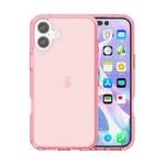 For iPhone 16 Plus Shockproof Terminator Transparent Phone Case(Pink)