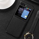 For Samsung Galaxy Z Flip5 Genuine Leather Shockproof Protective Phone Case(Black)