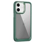 For iPhone 11 Carbon Fiber Transparent Back Panel Phone Case(Green)