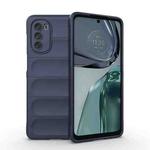 For Motorola Moto G62 5G Magic Shield TPU + Flannel Phone Case(Dark Blue)