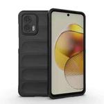 For Motorola Moto G73 5G Magic Shield TPU + Flannel Phone Case(Black)