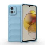 For Motorola Moto G73 5G Magic Shield TPU + Flannel Phone Case(Light Blue)