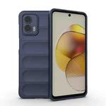 For Motorola Moto G73 5G Magic Shield TPU + Flannel Phone Case(Dark Blue)