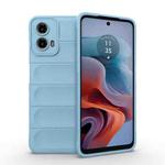 For Motorola Moto G34 5G Magic Shield TPU + Flannel Phone Case(Light Blue)