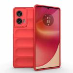 For Motorola Edge 50 Fusion 5G Global Magic Shield TPU + Flannel Phone Case(Red)