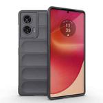 For Motorola Edge 50 Fusion 5G Global Magic Shield TPU + Flannel Phone Case(Dark Grey)