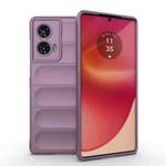 For Motorola Edge 50 Fusion 5G Global Magic Shield TPU + Flannel Phone Case(Purple)