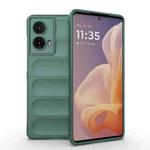 For Motorola Moto G85 5G Global Magic Shield TPU + Flannel Phone Case(Dark Green)