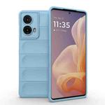 For Motorola Moto G85 5G Global Magic Shield TPU + Flannel Phone Case(Light Blue)