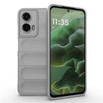 For Motorola Moto G35 5G Global Magic Shield TPU + Flannel Phone Case(Grey)