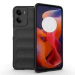For Motorola Moto G05 4G / E15 Magic Shield TPU + Flannel Phone Case(Black)
