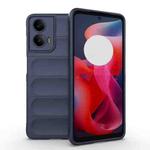 For Motorola Moto G24 4G Global Magic Shield TPU + Flannel Phone Case(Dark Blue)