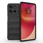 For Motorola Moto G56 5G Magic Shield TPU + Flannel Phone Case(Black)