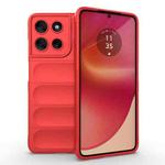 For Motorola Moto G56 5G Magic Shield TPU + Flannel Phone Case(Red)