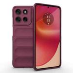 For Motorola Moto G56 5G Magic Shield TPU + Flannel Phone Case(Wine Red)