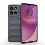 For Motorola Moto G86 5G Magic Shield TPU + Flannel Phone Case(Dark Grey)