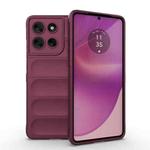 For Motorola Moto G86 5G Magic Shield TPU + Flannel Phone Case(Wine Red)