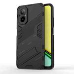 For Realme C67 4G Global Punk Armor 2 in 1 PC + TPU Phone Case with Holder(Black)