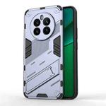 For Realme 12+ 5G Global Punk Armor 2 in 1 PC + TPU Phone Case with Holder(Grey)