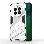 For Realme 12+ 5G Global Punk Armor 2 in 1 PC + TPU Phone Case with Holder(White)