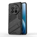 For Realme 12 Pro 5G Global Punk Armor 2 in 1 PC + TPU Phone Case with Holder(Black)