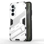 For Realme C65 4G Global Punk Armor 2 in 1 PC + TPU Phone Case with Holder(White)