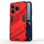 For Realme C63 4G Global Punk Armor 2 in 1 PC + TPU Phone Case with Holder(Red)