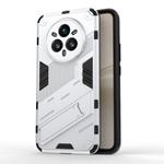 For Realme 14 Pro+ 5G Punk Armor 2 in 1 PC + TPU Phone Case with Holder(White)