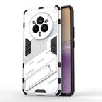 For Realme 14 Pro 5G Global Punk Armor 2 in 1 PC + TPU Phone Case with Holder(White)