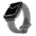For Apple Watch 8 41mm Diamond Texture Lace Clear TPU Watch Band(Black)