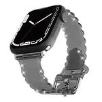 For Apple Watch 5 44mm Diamond Texture Lace Clear TPU Watch Band(Black)