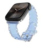 For Apple Watch Series 10 42mm Diamond Texture Lace Clear TPU Watch Band(Blue)