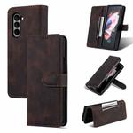 For Samsung Galaxy Z Fold6 5G AZNS Dream II Skin Feel PU+TPU Horizontal Flip PU Phone Case(Coffee)