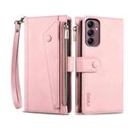 For Samsung Galaxy S23 FE 5G ESEBLE Retro Frosted RFID Flip Leather Phone Case(Rose Gold)