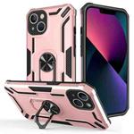For iPhone 15 Warship Armor 2 in 1 Shockproof Phone Case(Rose Gold)