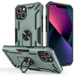 For iPhone 15 Warship Armor 2 in 1 Shockproof Phone Case(Dark Green)