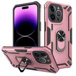 For iPhone 15 Pro Warship Armor 2 in 1 Shockproof Phone Case(Rose Gold)