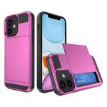 For iPhone 11 Multifunction Armor Slide Card Slot Phone Case(Pink)
