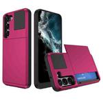 For Samsung Galaxy S23 5G Multifunction Armor Slide Card Slot Phone Case(Rose Red)