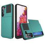 For Samsung Galaxy S20 FE Multifunction Armor Slide Card Slot Phone Case(Green Lake)