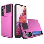 For Samsung Galaxy S20 FE Multifunction Armor Slide Card Slot Phone Case(Pink)