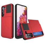 For Samsung Galaxy S20 FE Multifunction Armor Slide Card Slot Phone Case(Red)