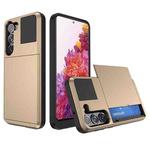 For Samsung Galaxy S20 FE Multifunction Armor Slide Card Slot Phone Case(Gold)