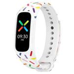 For OPPO Band Sports Rainbow Dots Silicone Watch Band(White)