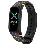 For OPPO Band Sports Rainbow Dots Silicone Watch Band(Black)