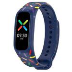For OPPO Band Sports Rainbow Dots Silicone Watch Band(Midnight Blue)